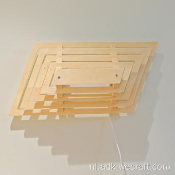Parallellogram houten decoratieve wandlamp